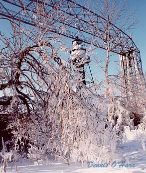 Ice storm with Duluth Aerial Lift Bridge